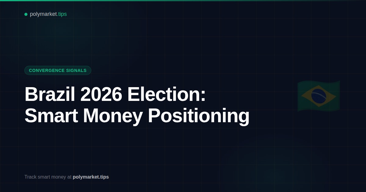 Brazil 2026 presidential election Polymarket smart money analysis