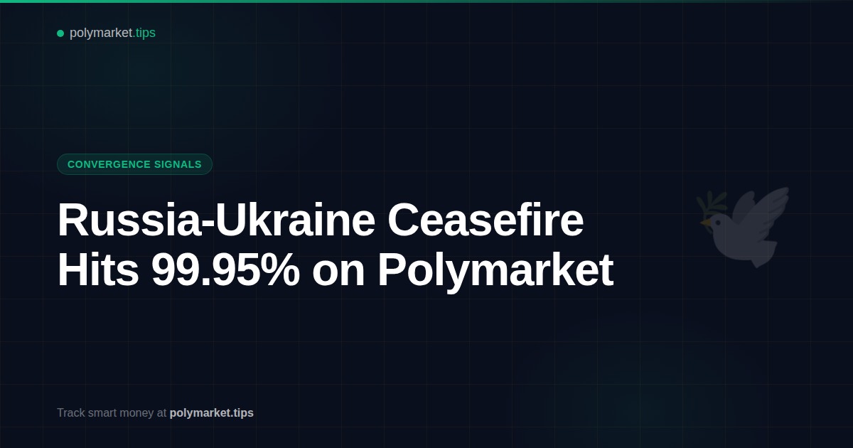 Polymarket Russia-Ukraine ceasefire prediction market reaching near-certainty in May 2026
