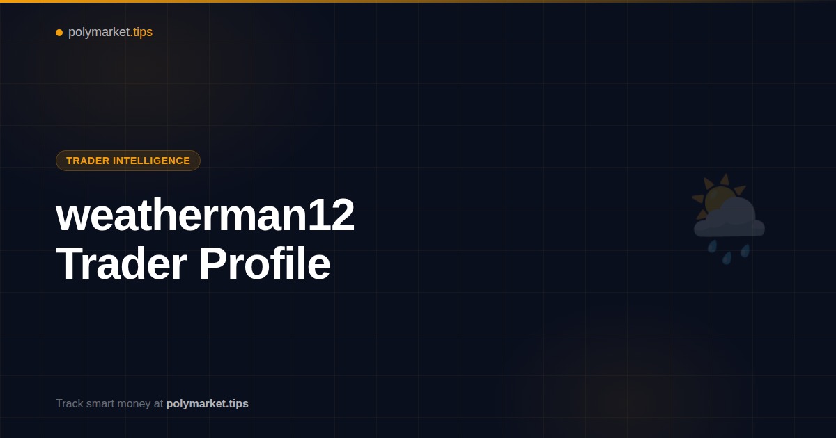 weatherman12 Polymarket trader profile and strategy analysis